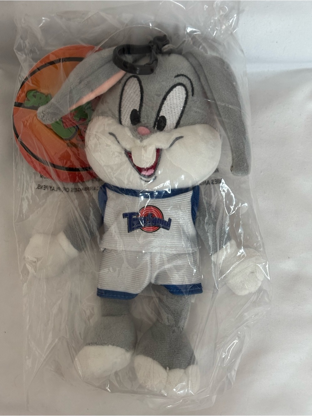 Warner Bros. Bugs Bunny Tune Squad Plush Keychain - Gray, White & Blue